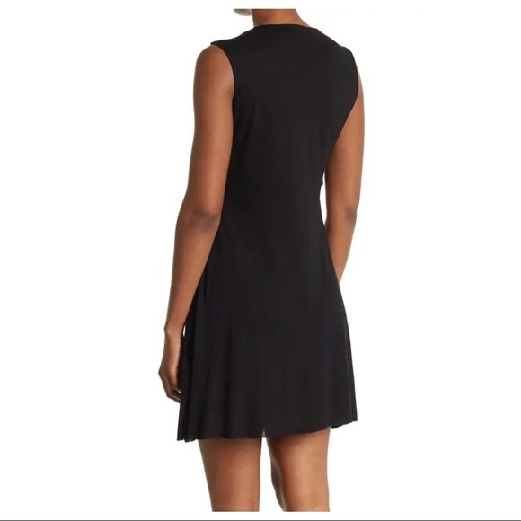 NEW ALLSAINTS BLACK JERSEY TIE-WAIST MINI DRESS - Picture 5 of 7